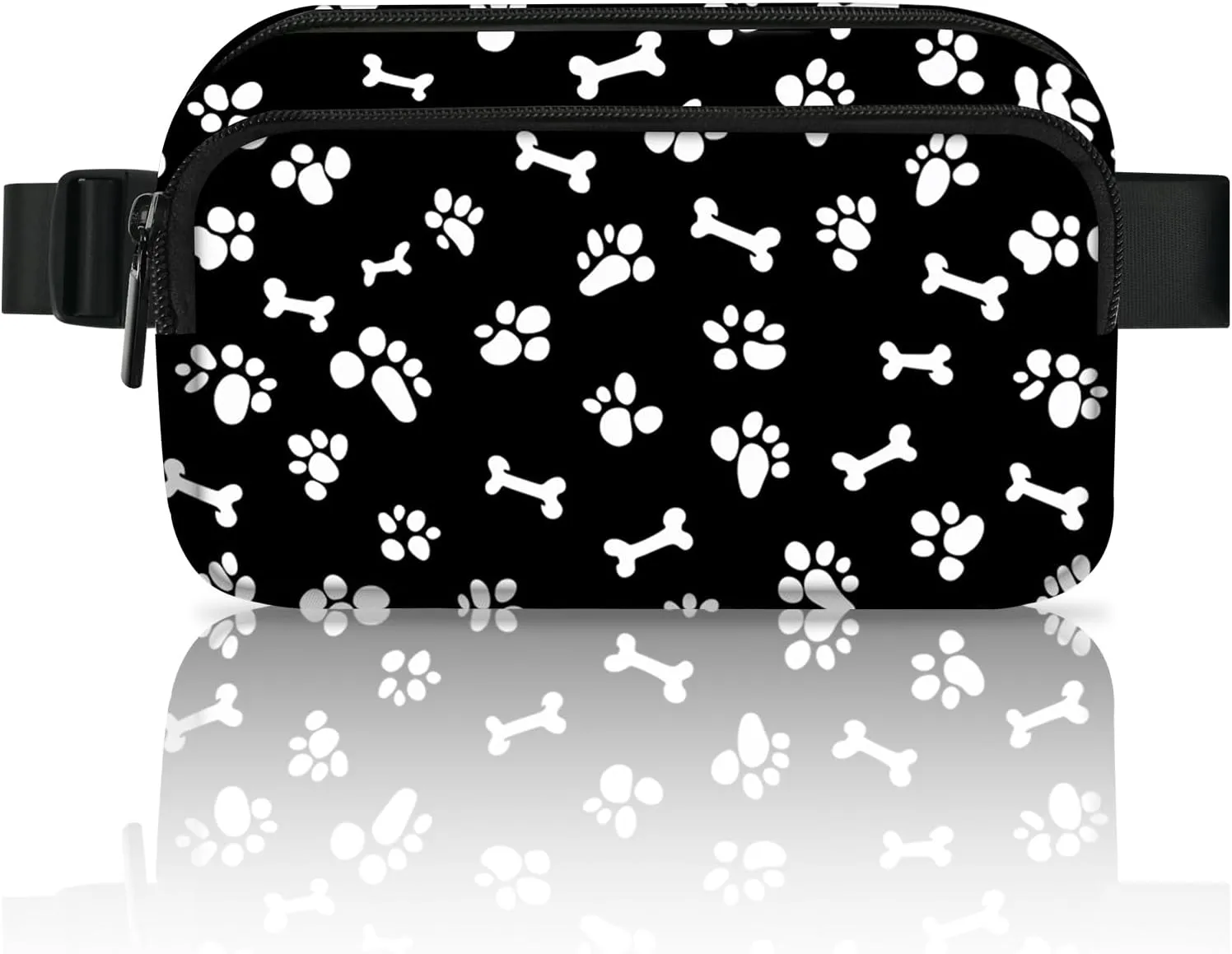 Paw Print Fanny Pack Fashion Belt Bag Lightweight Waist Pouch with Adjustable Strap Mini Crossbody Bags for Women Travel Sports Running