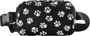 Paw Print Fanny Pack women Belt Bag Fashion Everywhere Waist Bags with Adjustable Strap for Workout Running Traveling Hiking