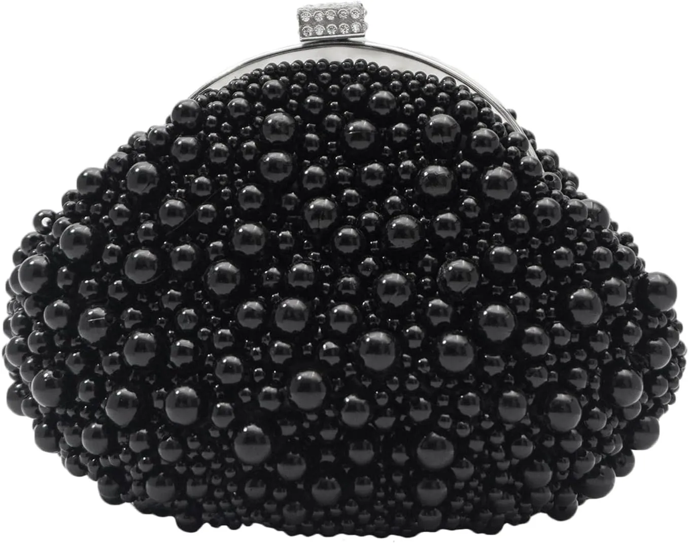 Pearl Evening Bag for Women Beaded Clutch Bag Bridal Wedding Purse Retro Handbag Shoulder Bag with Detachable Chain