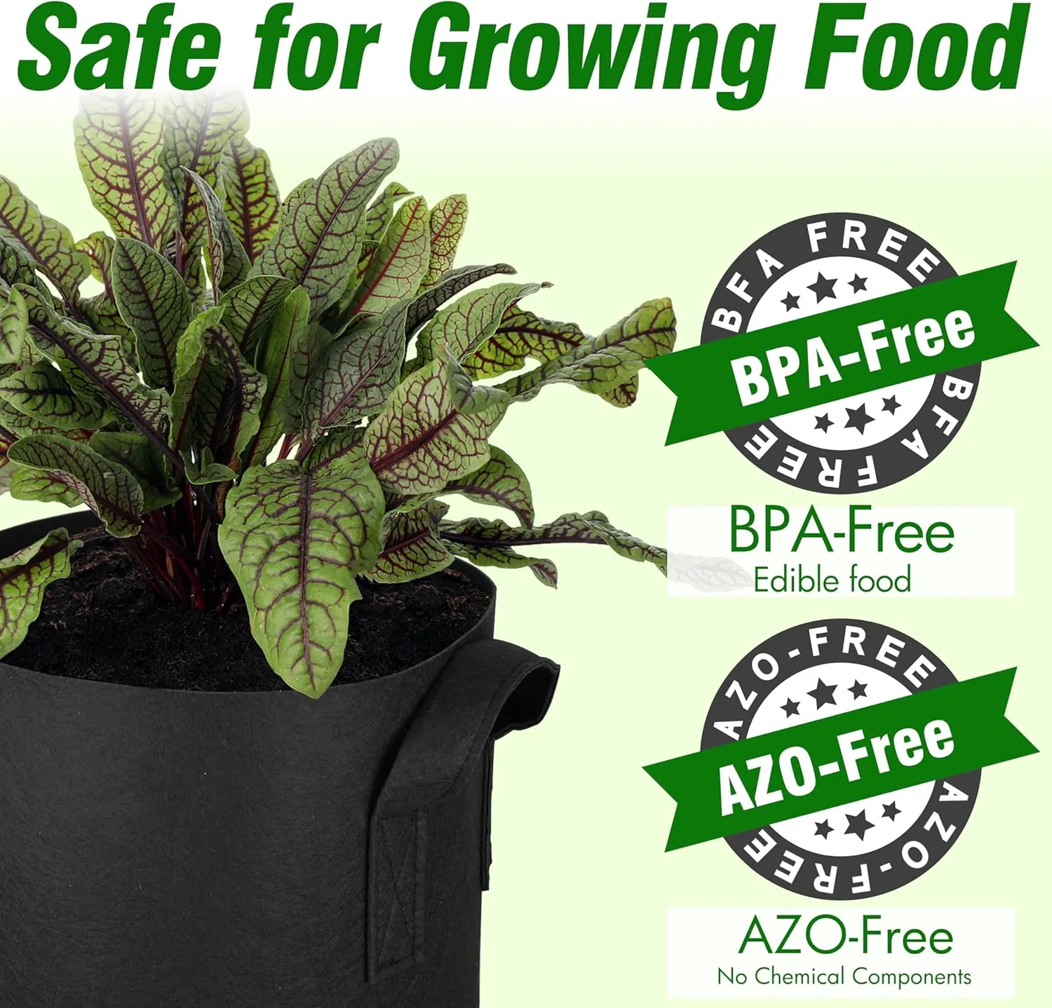 PHYEX 12-Pack 10 Gallon Grow Bags, Thickened 300G Nonwoven Fabric Pots with Reinforced Handles, Planting Bags for Healthy Root Growth, Vegetables, and Flowers, Come with 12 Pcs Plant Labels