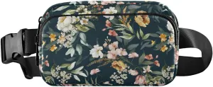 Pink Blush Flowers Fanny Pack Crossbody Bag for Men Women Belt Bag Bum Bag with Adjustable Strap, Fashion Waist Packs for Travel Running Workout