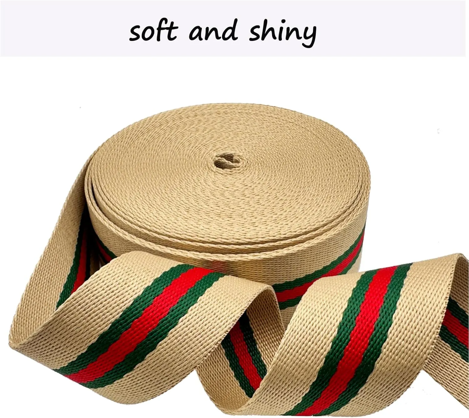 Polyester Webbing Strap 1.5 inch Wide 12 Yard Striped Nylon Webbing for Bag Straps Replacement Crossbody