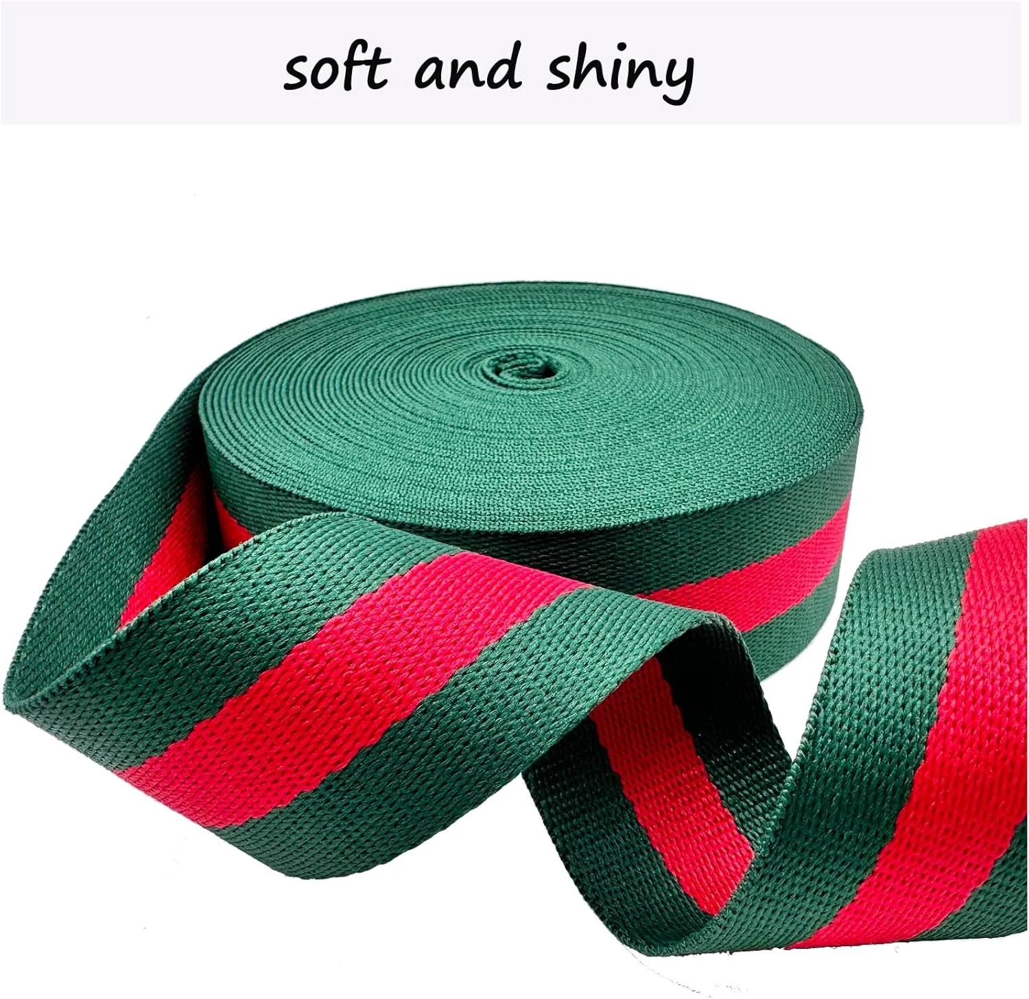 Polyester Webbing Strap 1.5 inch Wide 12 Yard Striped Nylon Webbing for Bag Straps Replacement Crossbody