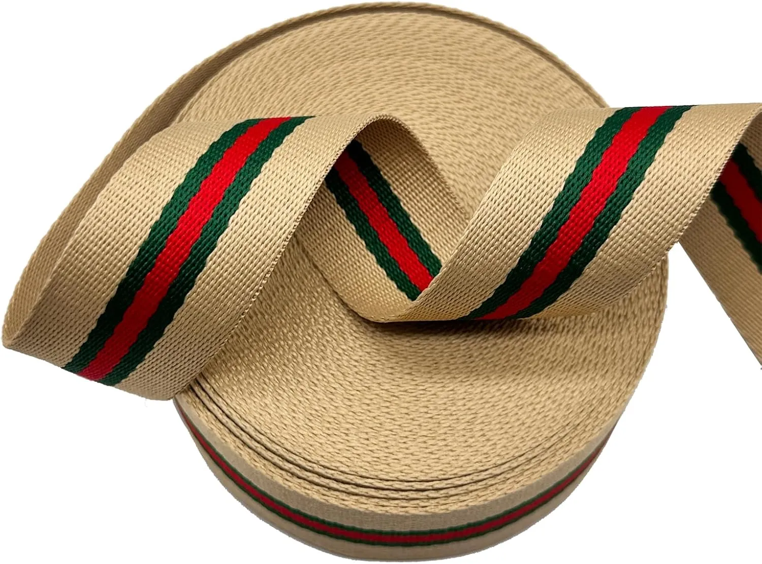 Polyester Webbing Strap 1.5 inch Wide 12 Yard Striped Nylon Webbing for Bag Straps Replacement Crossbody