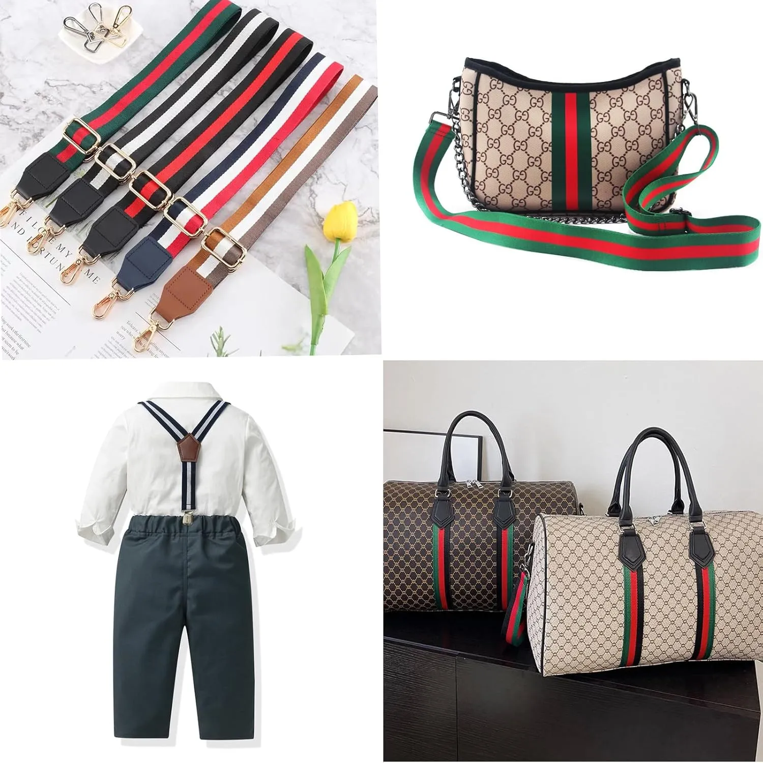 Polyester Webbing Strap 1.5 inch Wide 12 Yard Striped Nylon Webbing for Bag Straps Replacement Crossbody