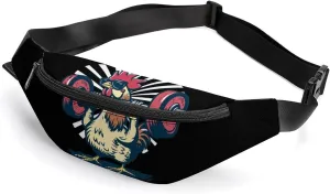 Power Chicken Crossbody Fanny Pack Waist Packs Adjustable Shoulder Bags Sling Bag for Hiking Running Cycling