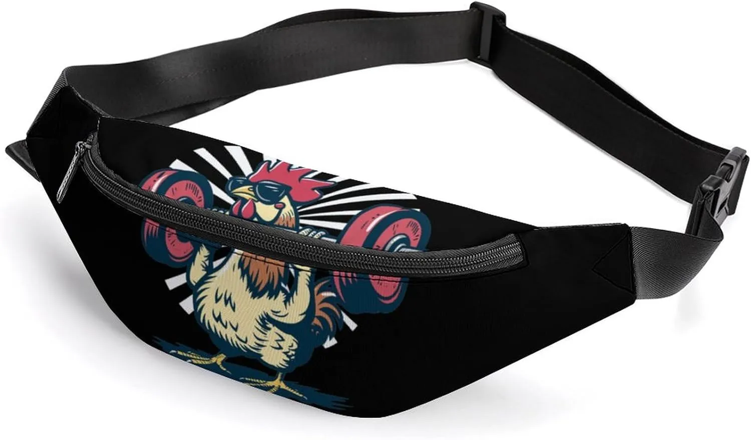 Power Chicken Crossbody Fanny Pack Waist Packs Adjustable Shoulder Bags Sling Bag for Hiking Running Cycling
