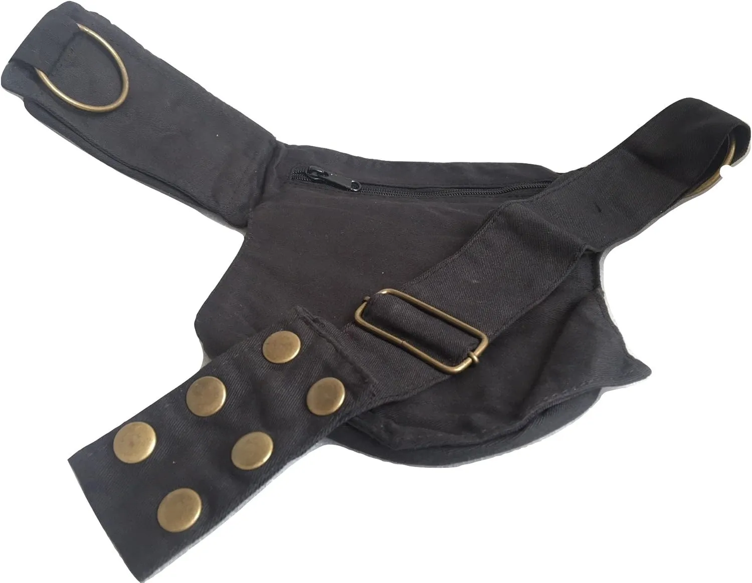 Practical Fannypack Cotton Waistbag packs Travel Utility Running Belt Black fashion Gift for Men Women Money Bag Sports Bum bag Workout Travelling (Style-04, Black)