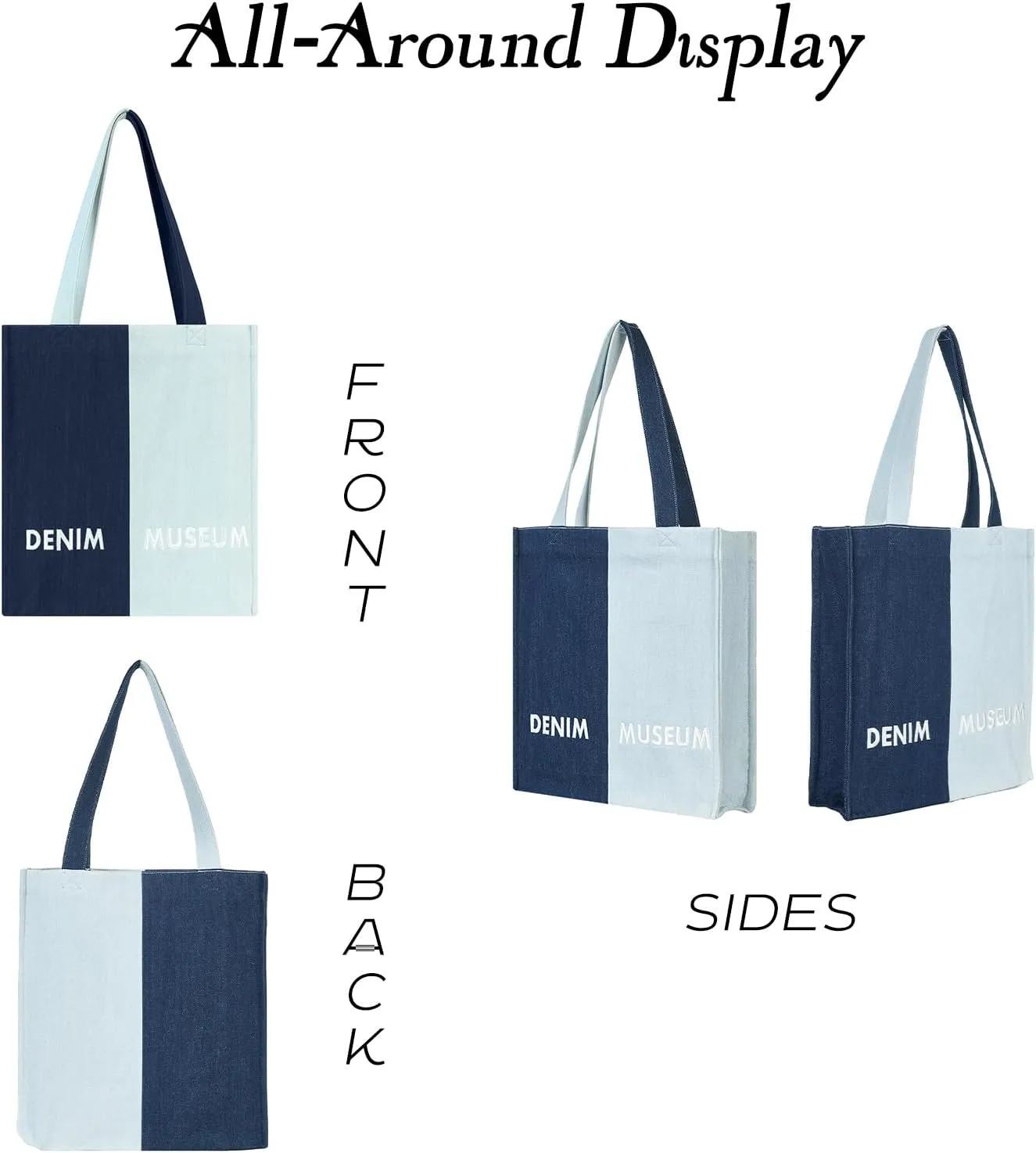 Premium Colorblock Designer Handbag for Women – 2025 Summer Niche Lightweight Foldable Large Denim Tote Bag with Pockets