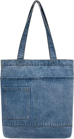 Premium Denim Tote Bag for Women | Stylish & Durable Blue Jean Shoulderbag | Medium Size