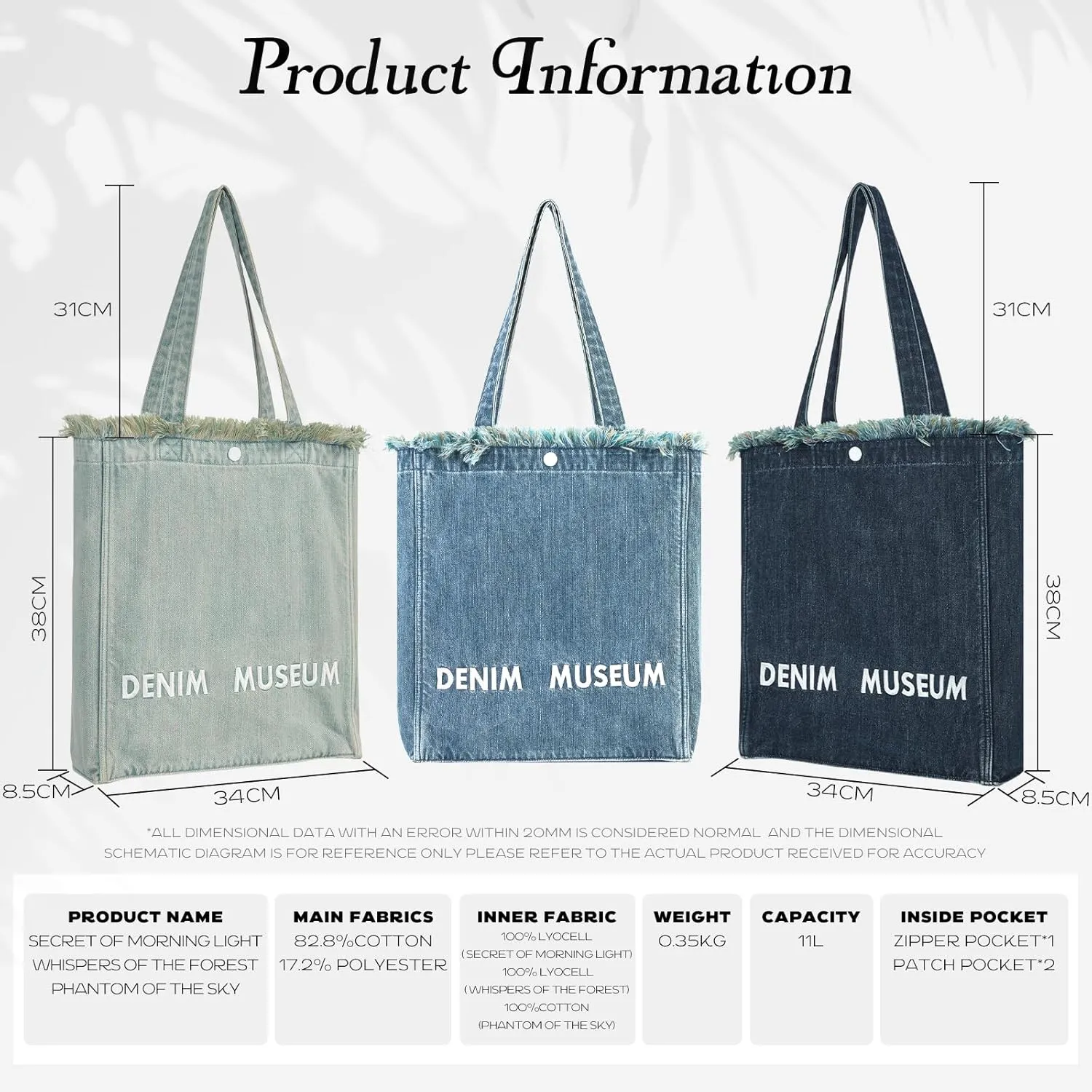 Premium Green Yarn Fringe Boho Designer Women Purse, 2025 Summer Lightweight Foldable Large Denim Tote Bag with Pockets