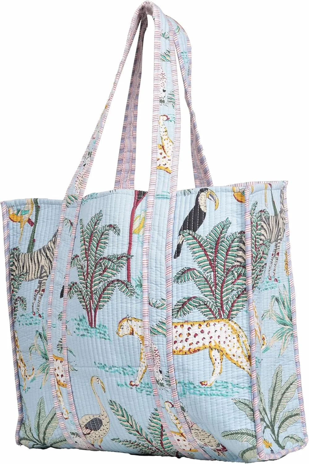 Printed Cotton Tote Bag Lightweight Travel Bag Grocery Shopping Tote Bag Handmade Boho Bag Quilted Tote Bag Market Bag