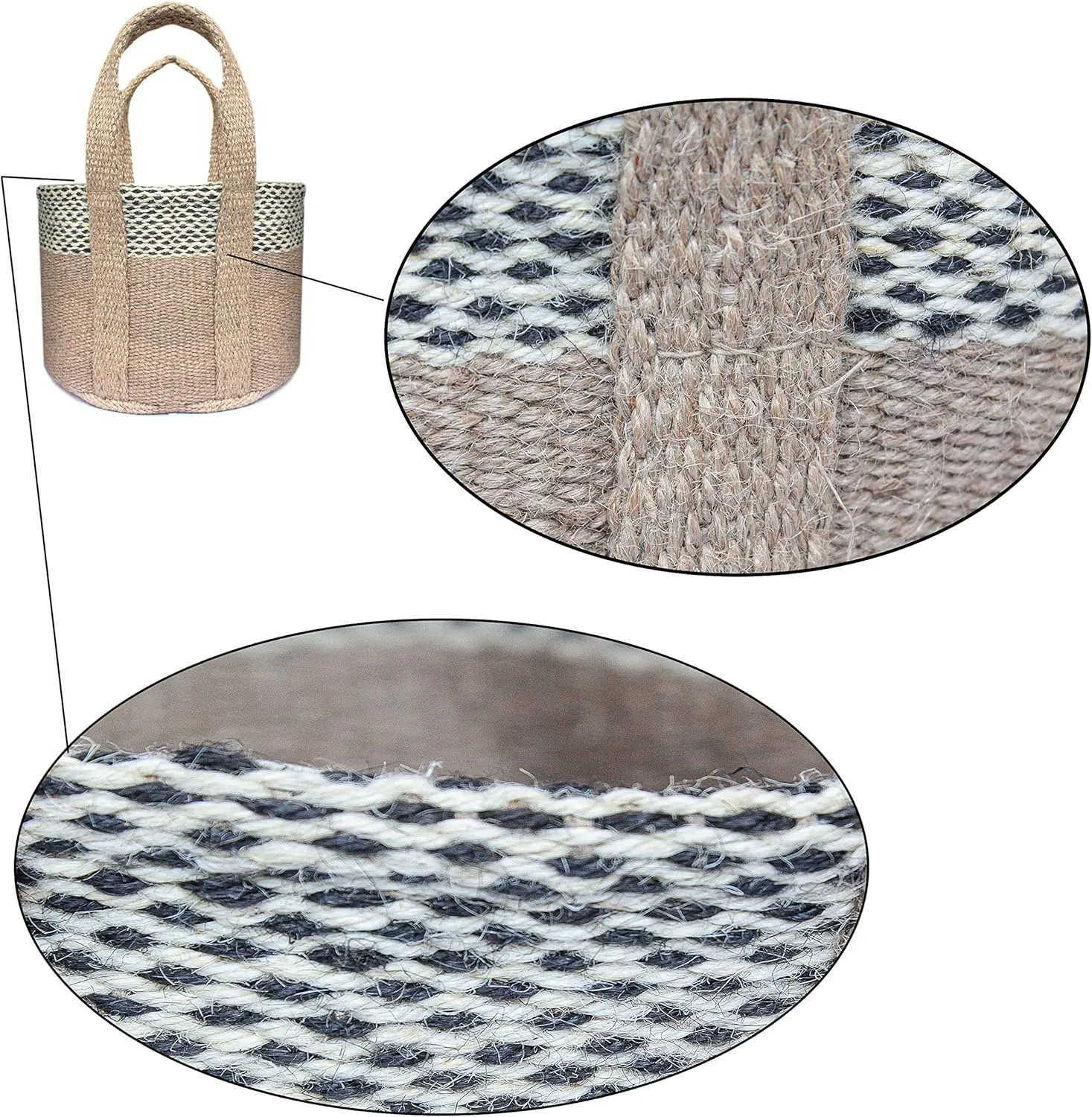 Printed Jute Small Top-Handle Bag Durable & Stylish (9"x7"x6")