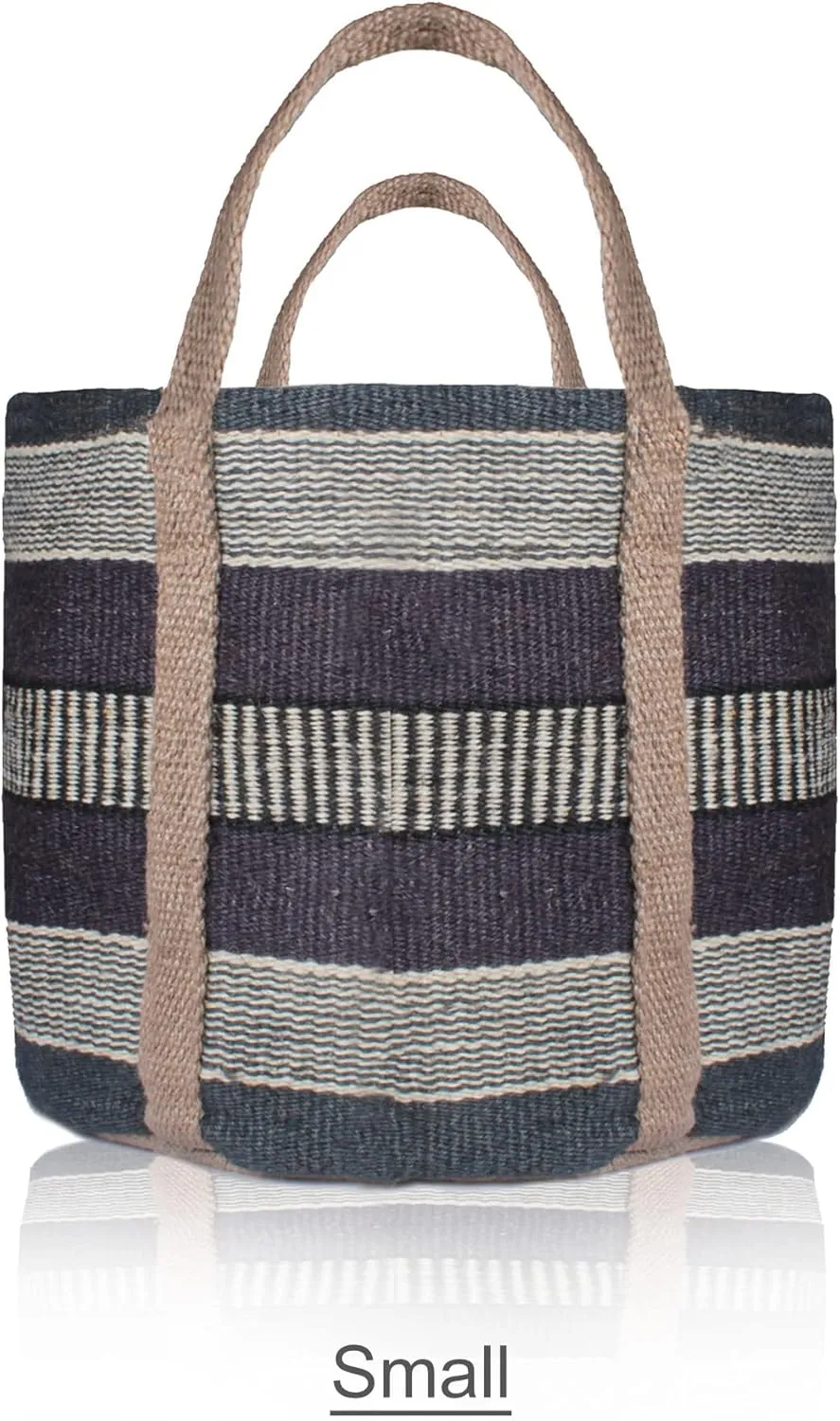 Printed Jute Small Top-Handle Bag Durable & Stylish (9"x7"x6")