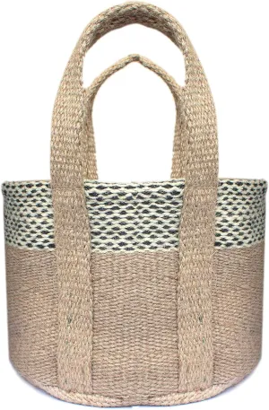 Printed Jute Small Top-Handle Bag Durable & Stylish (9"x7"x6")