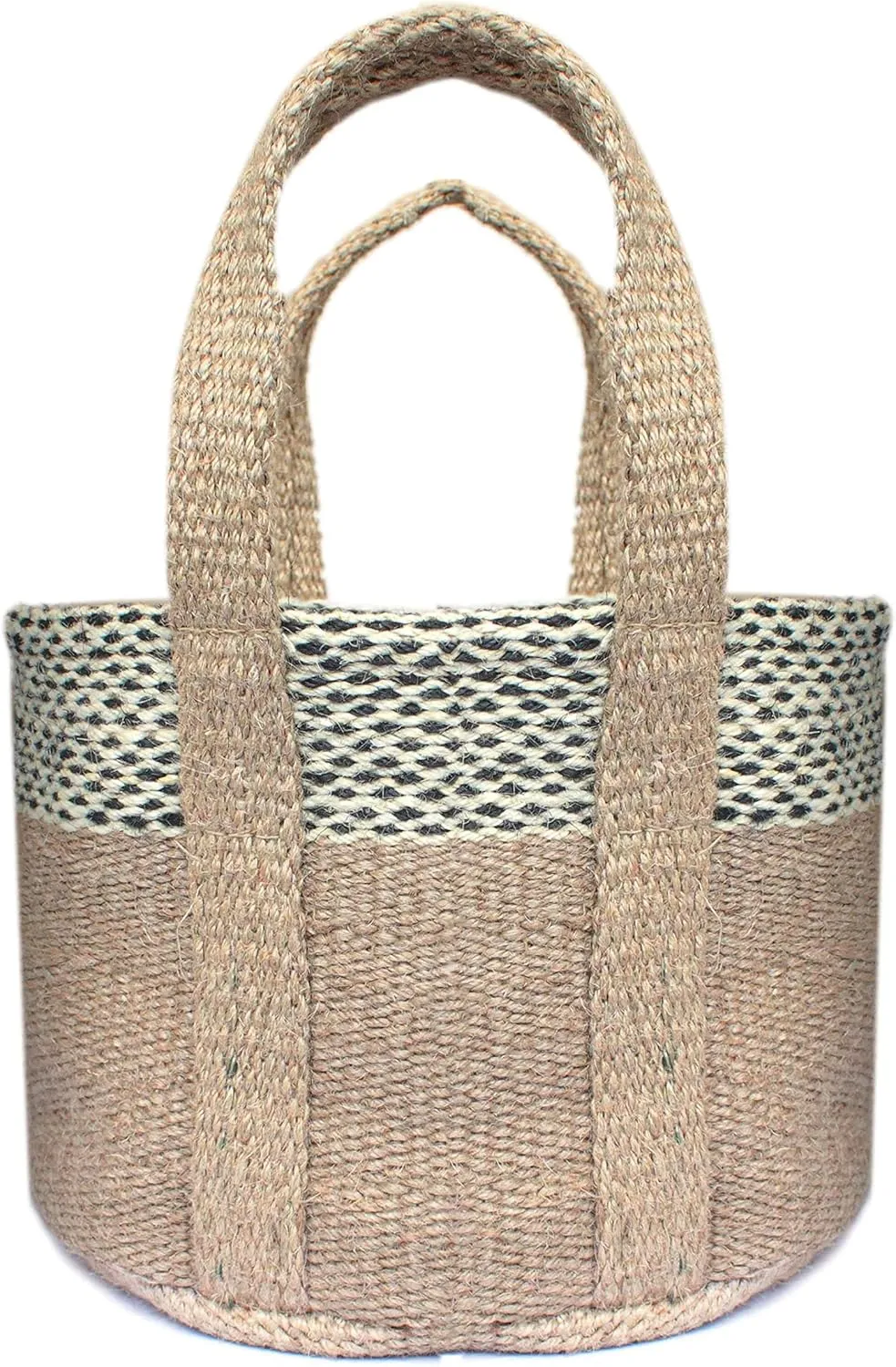 Printed Jute Small Top-Handle Bag Durable & Stylish (9"x7"x6")