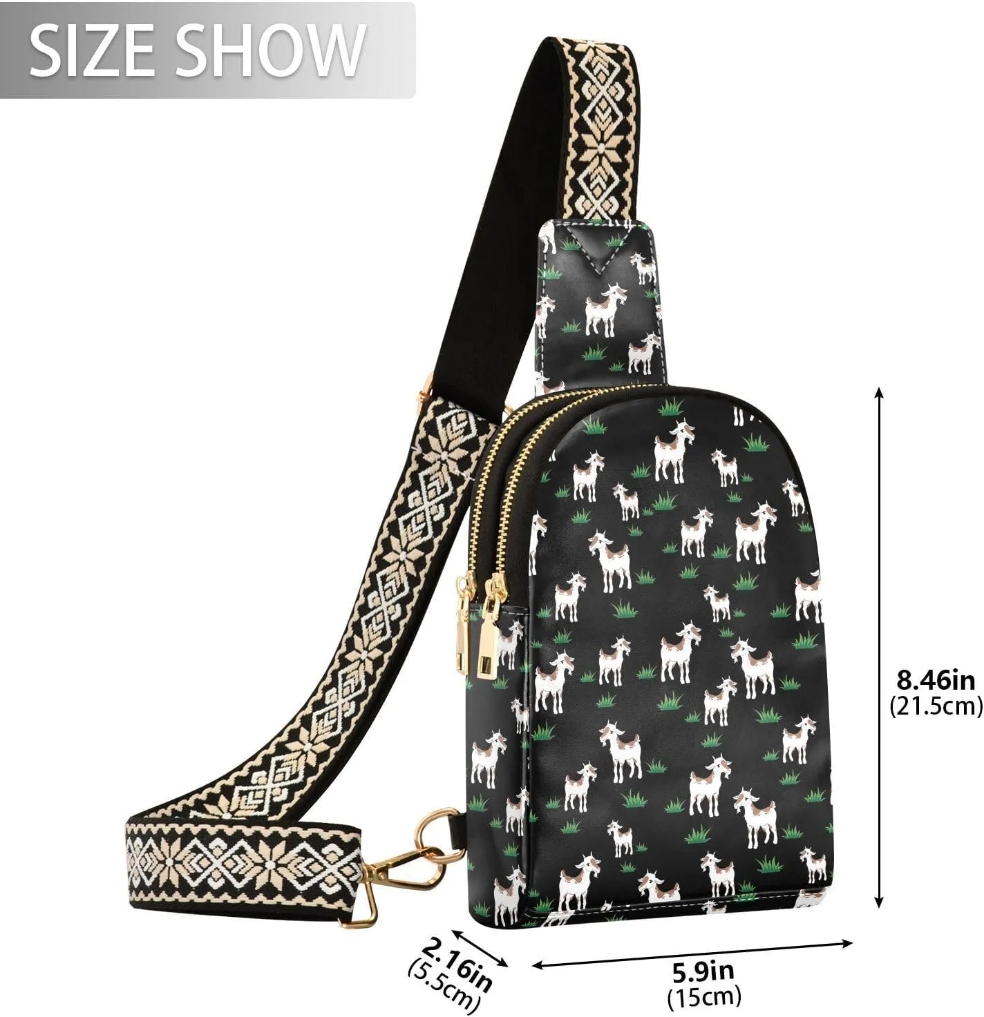 Printing Small Crossbody Sling Bags Chest Bag for Women Fanny Packs Purses