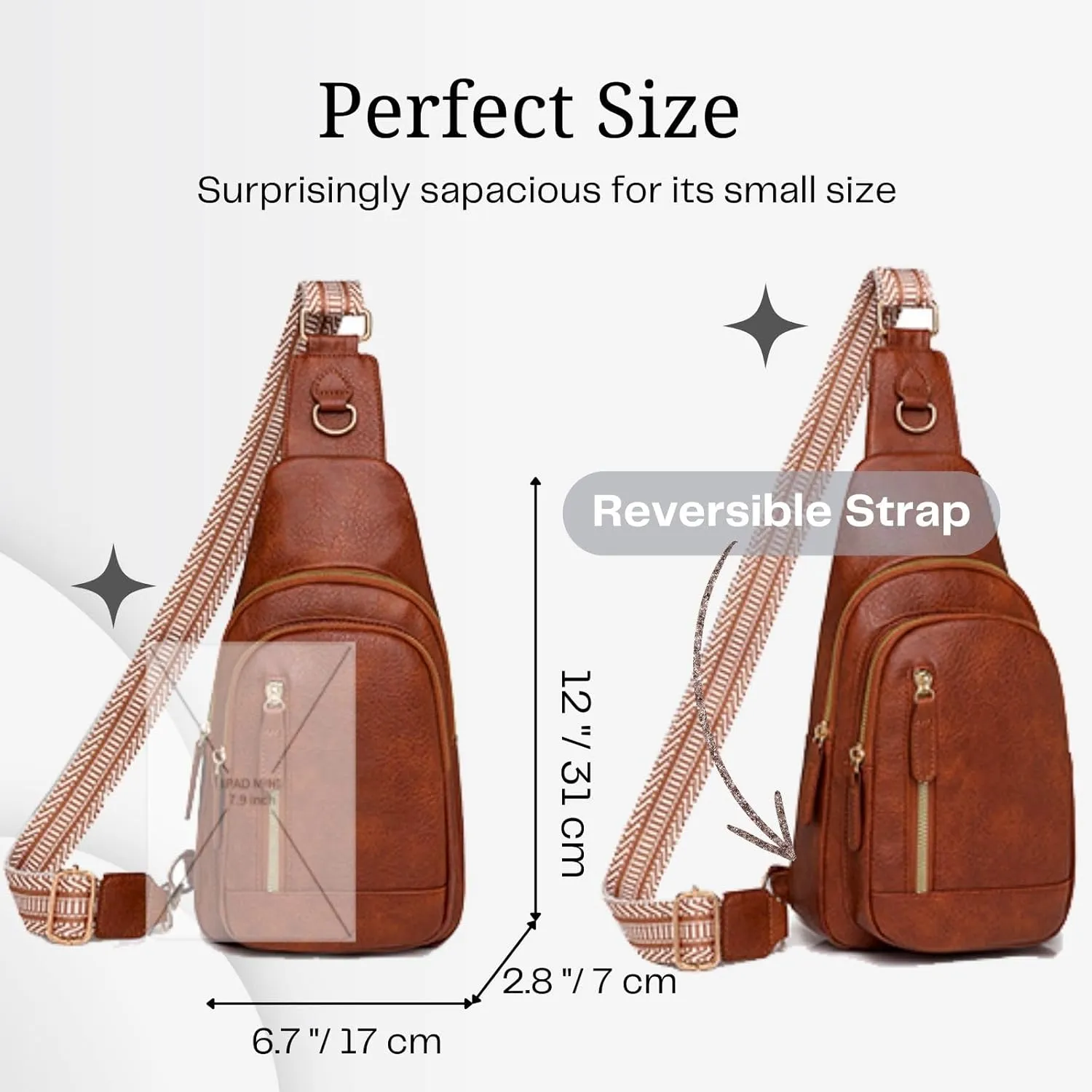 PU Leather Sling Bag for Women Crossboday Bags Small Fanny Pack