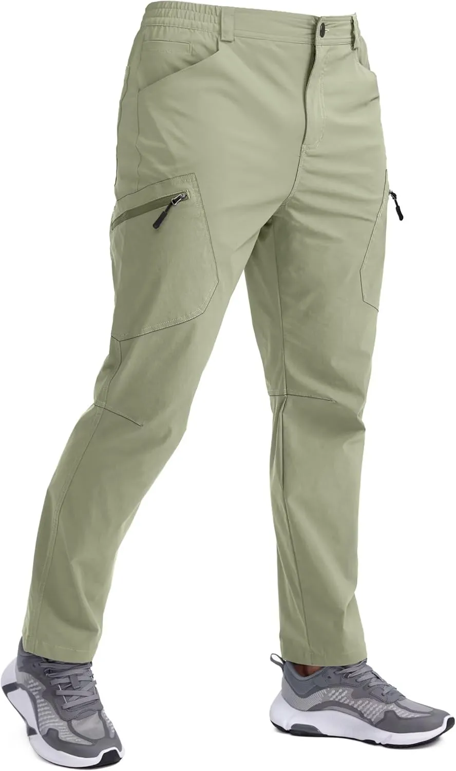 Pudolla Men's Lightweight Hiking Pants with 7 Pockets Quick Dry Water Resistant Fishing Travel Pants
