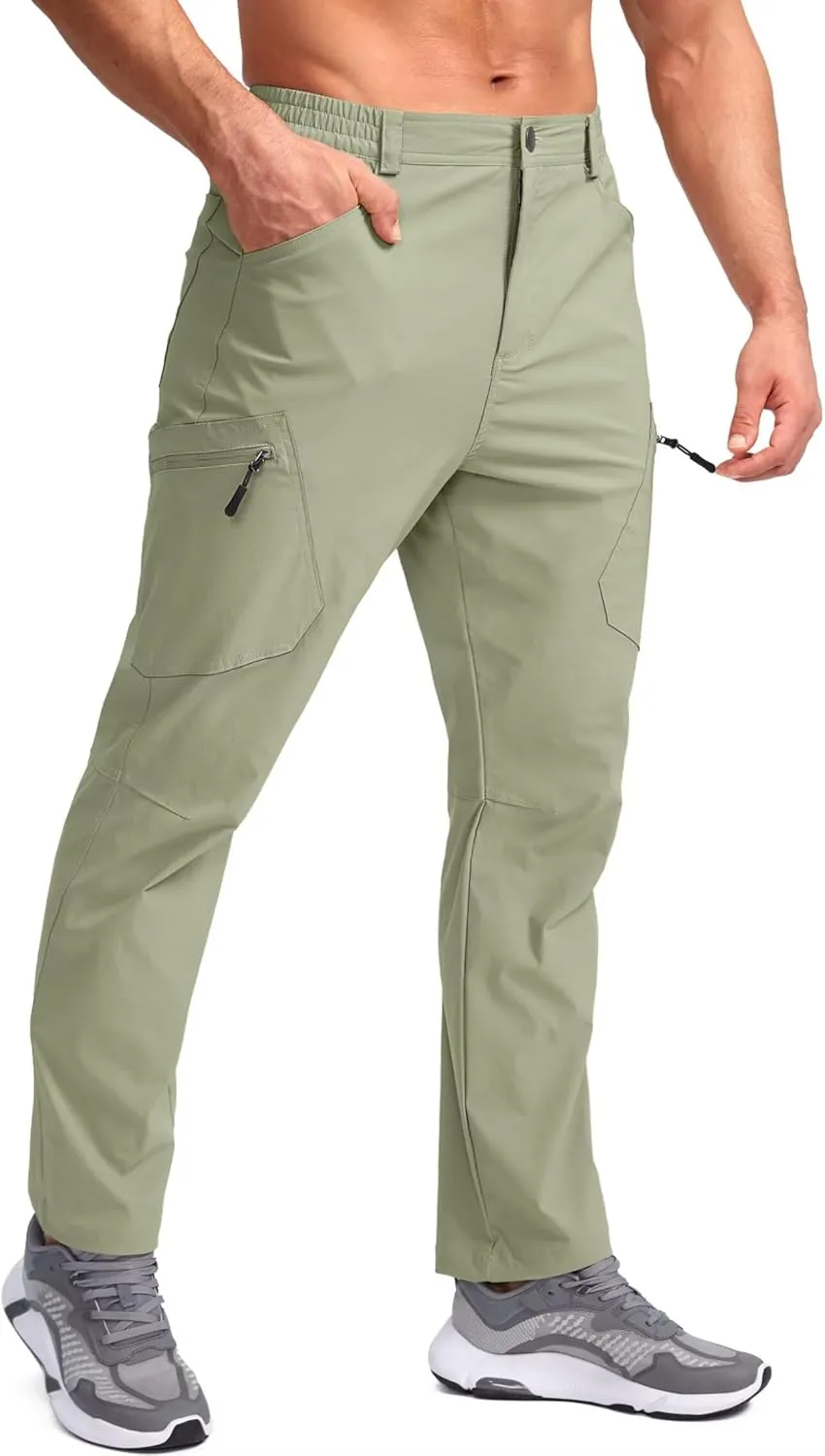 Pudolla Men's Lightweight Hiking Pants with 7 Pockets Quick Dry Water Resistant Fishing Travel Pants