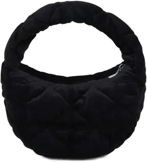 Puffer Bag for Women Mini Bubble Purse Velvet Clutch Lightweight Puffy Handbag Quilted Tote Bag Crescent Carryall Bag