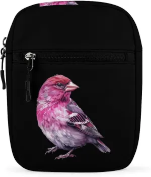 Purple Finch Bird Cute Crossbody Bags Small Sling Purse Travel Shoulder Bag with Adjustable Strap for Men Women