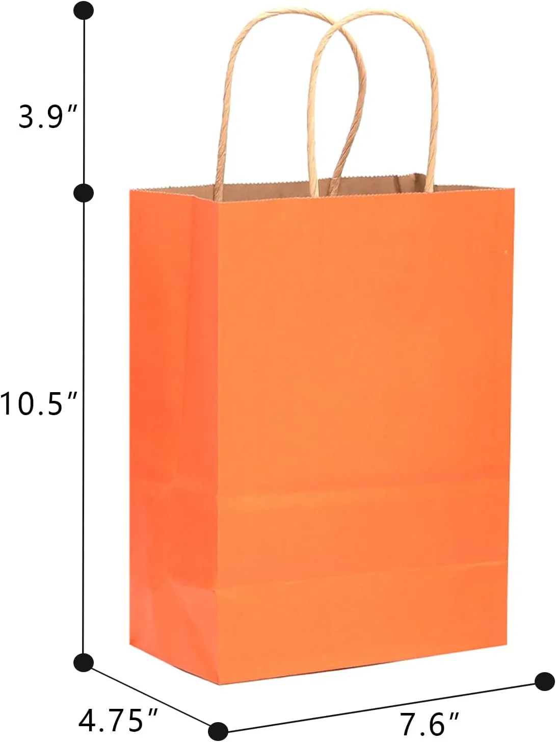 qiqee 60 pcs Kraft Bags with Handles 7.6"x4.75"x10.5" Medium Gift Paper Bags 16 Different Light Solid Color Bags