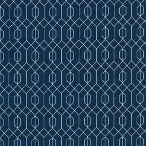 Quality Sewing Fabric – Elderberry Flower Fairies Navy Geo Cotton Fabric by The Yard Size: 36" x 44"