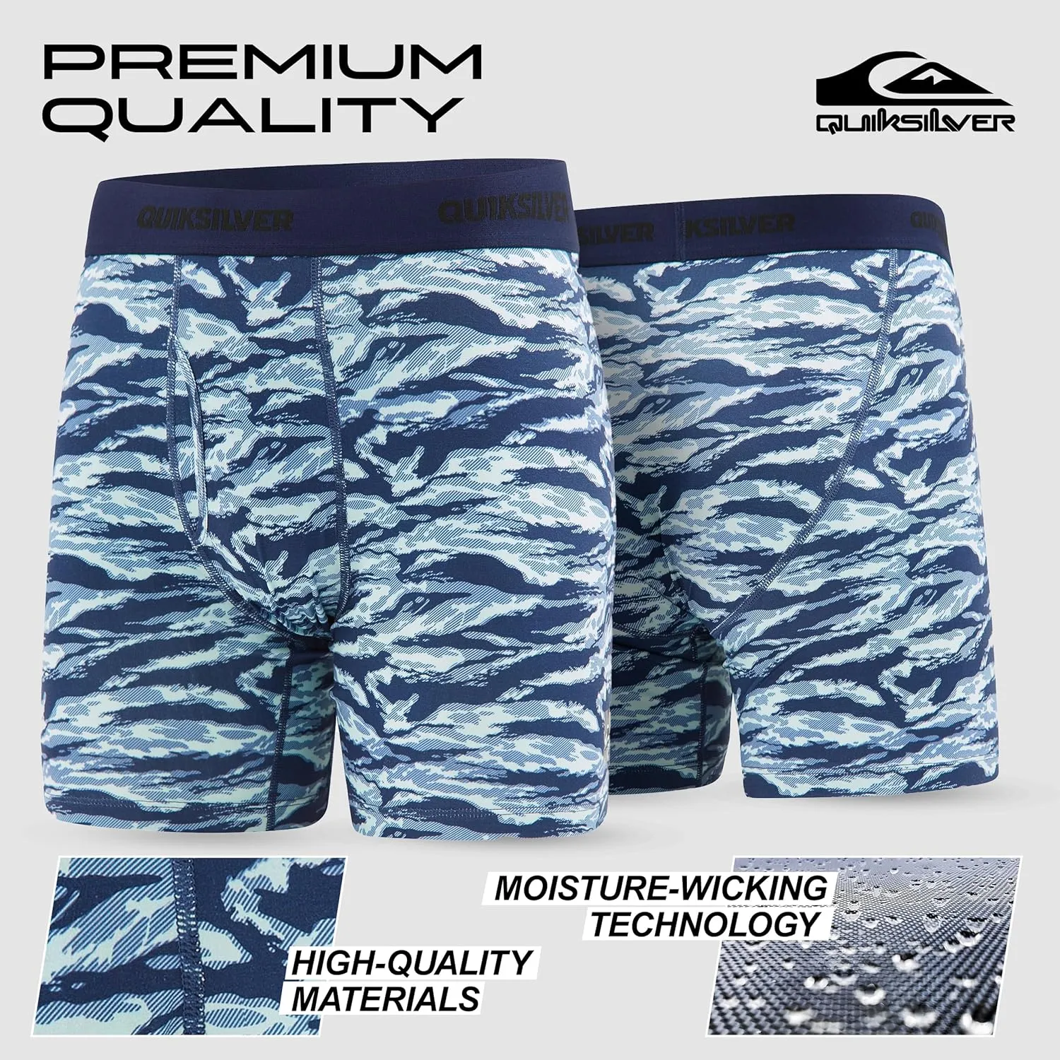 Quiksilver Mens Underwear 4 Pack Boxers for Men Supersoft Brushed Polyester Mens Boxer Briefs
