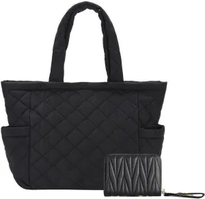 Quilted Work Tote Bag for Women, Medium Puffer Travel Handbags with Zipper Gym Purse for Mother's Day Gifts