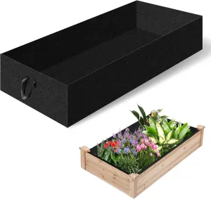 Raised Garden Bed Liner Fabric Raised Garden Bed Breathable Drainage Rectangle Grow Bags with Handles Fabric Garden Bed for Outdoor Garden Bed Holds Soil- 4ft x 2ft x 1ft