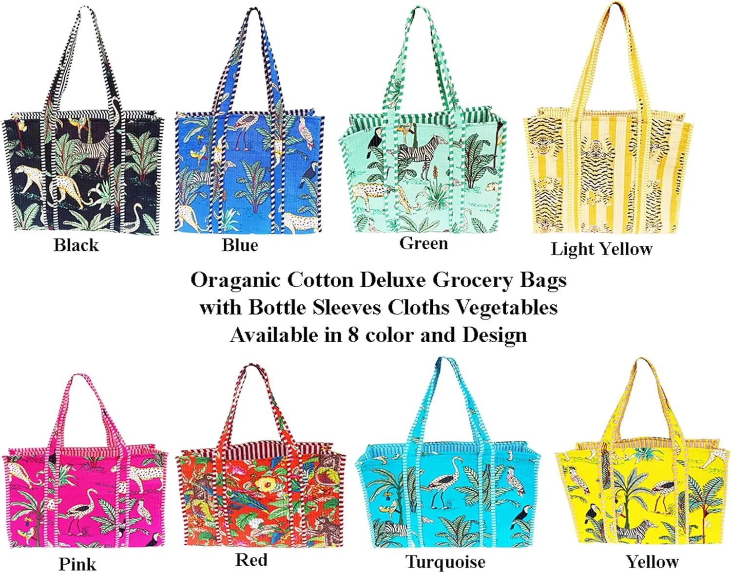 Rastogi Handicrafts Quilted Cotton Women Beautiful Printed Grocery Shopping Bag, Shoulder Bag, Tote Bag, Travel Bags