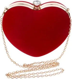 Rebecca Women Girls Heart Shape Handbag Evening Party Tote Purse
