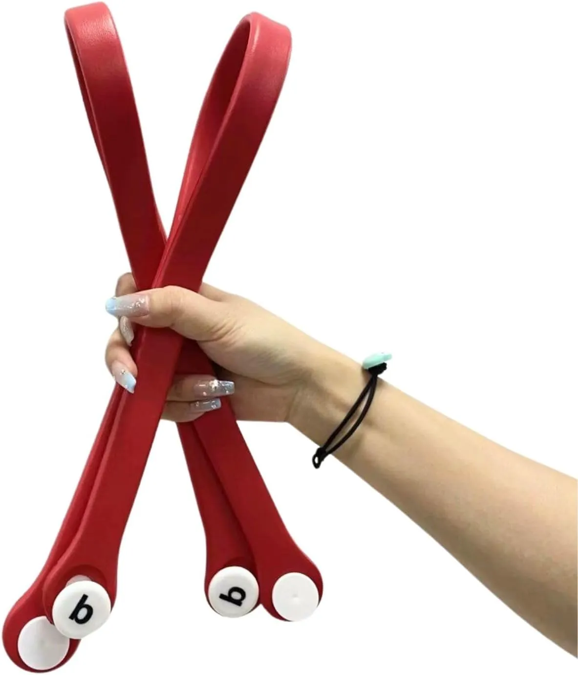 Replacement Straps for Original L/XL Bog Beach Bag, Replacement Handles with 4 Snaps for Rubber Beach Bag, EVA Bag Strap replacement, Bog Beach Bag Repair Kit (Red)