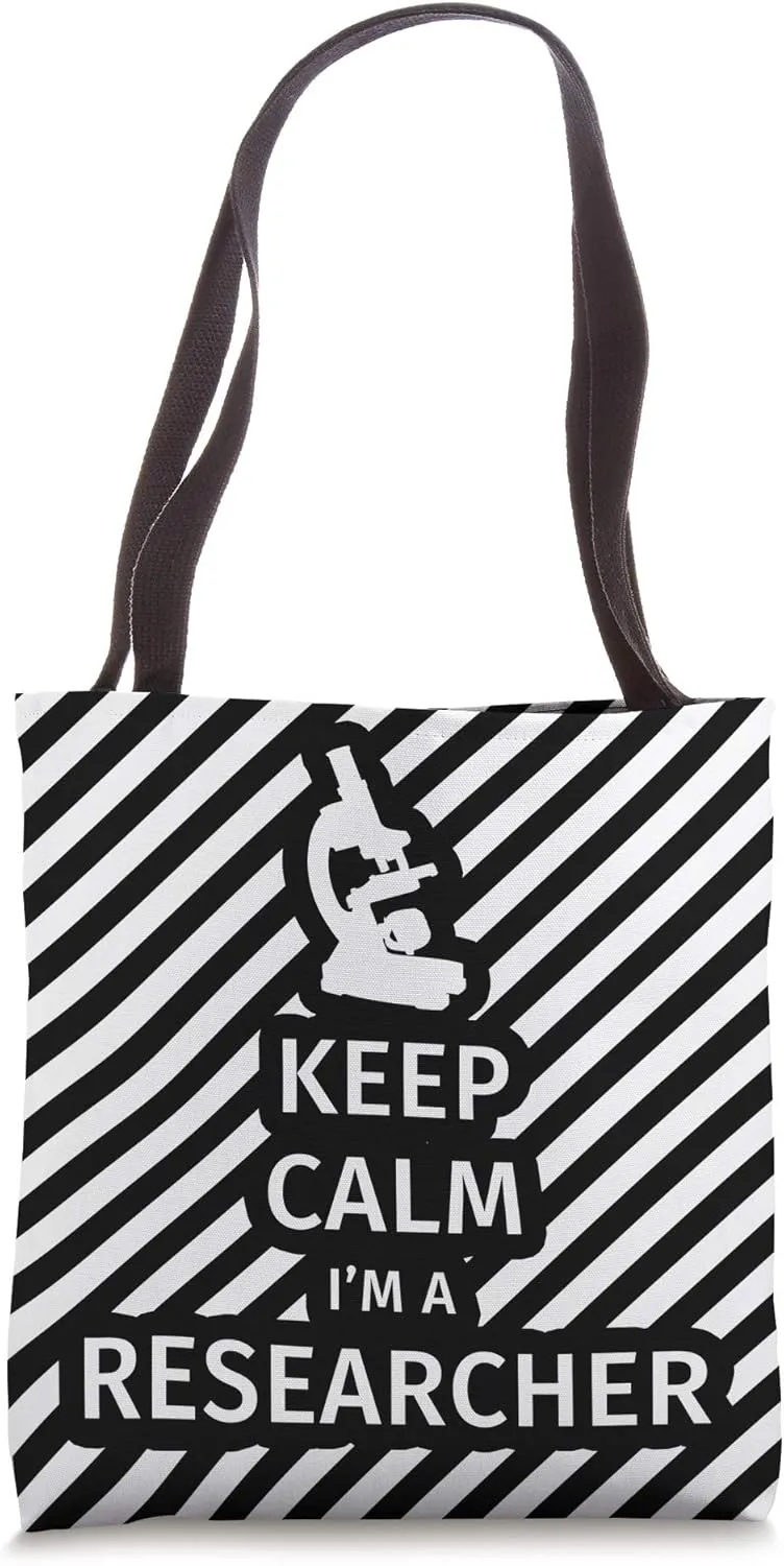 Researcher Geek - Keep Calm I'm a Researcher striped / with Tote Bag