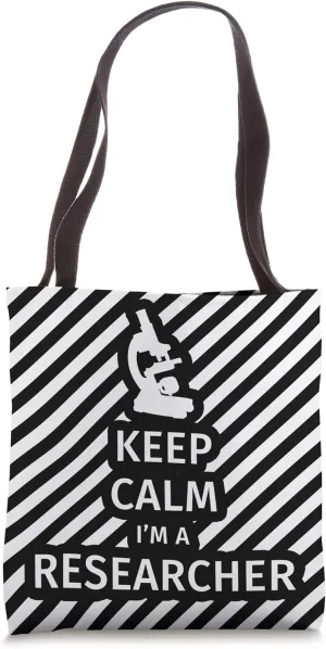 Researcher Geek - Keep Calm I'm a Researcher striped / with Tote Bag