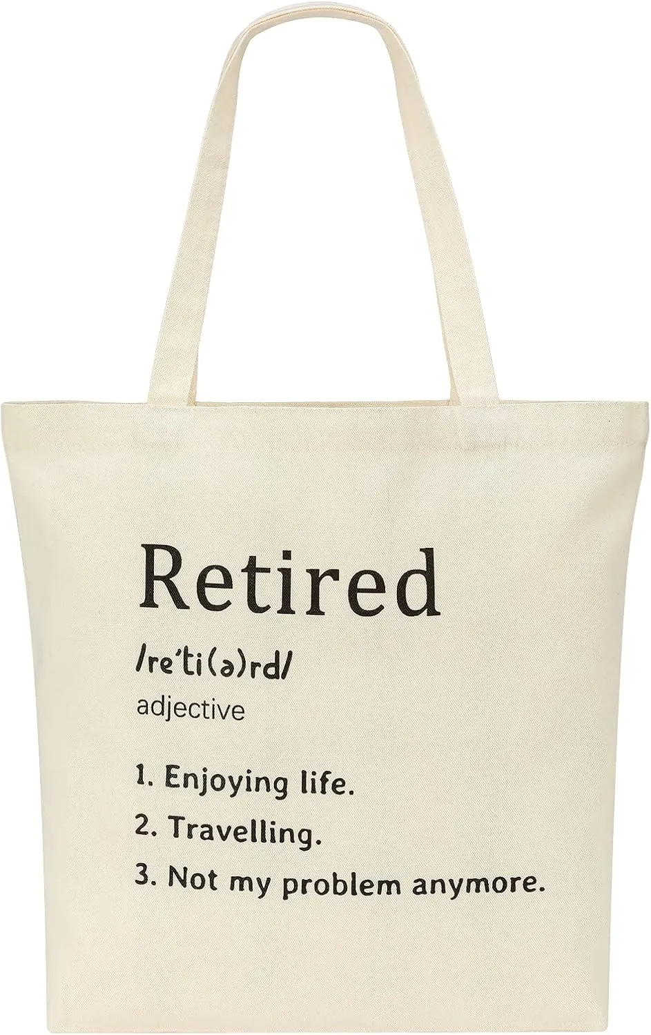 Retirement Gifts for Women - White Canvas Tote Bag with Pocket, Happy Retirement Gift for Coworker, Nurses, Mom, Teacher Appreciation Gift
