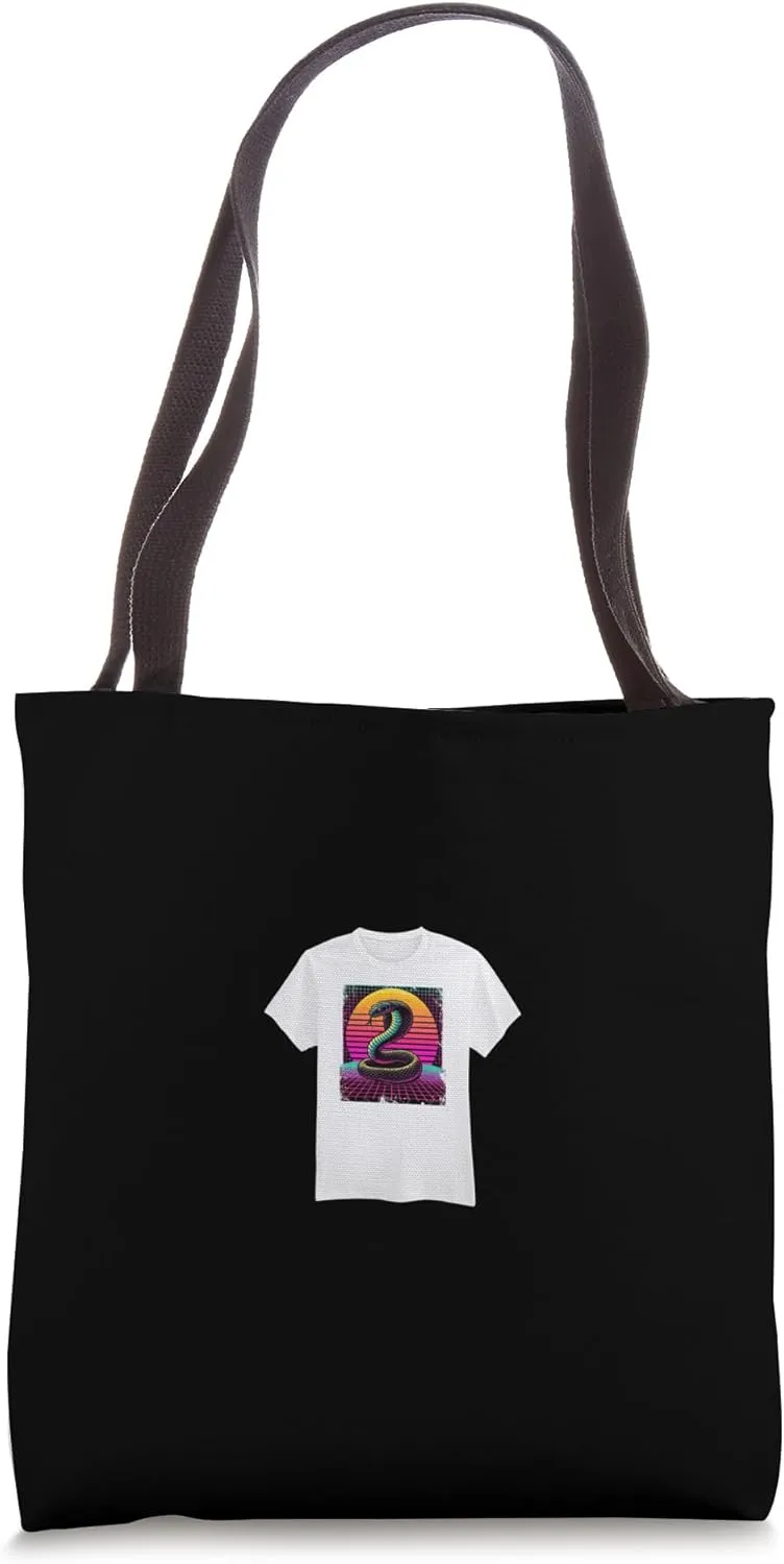 Retro Snake Futuristic Wavelength for Python Owners Tote Bag