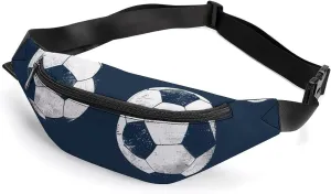 Retro Soccer Ball Balls Crossbody Fanny Pack Waist Packs Adjustable Shoulder Bags Sling Bag for Hiking Running Cycling