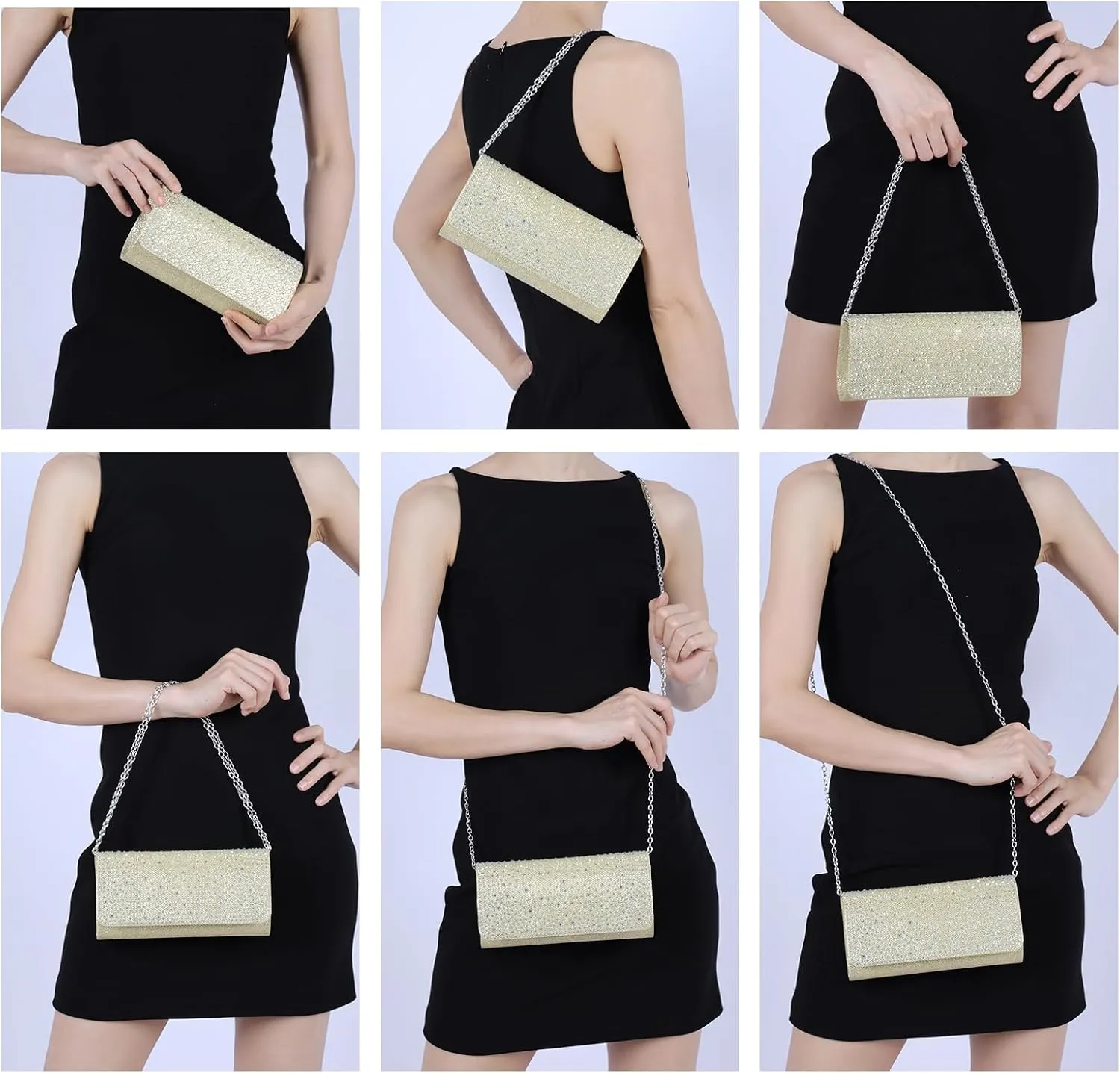 Rhinestone Clutch Purse for Women Sparkling Party Evening Bag Formal Wedding Cocktail Handbag Prom Money Purse