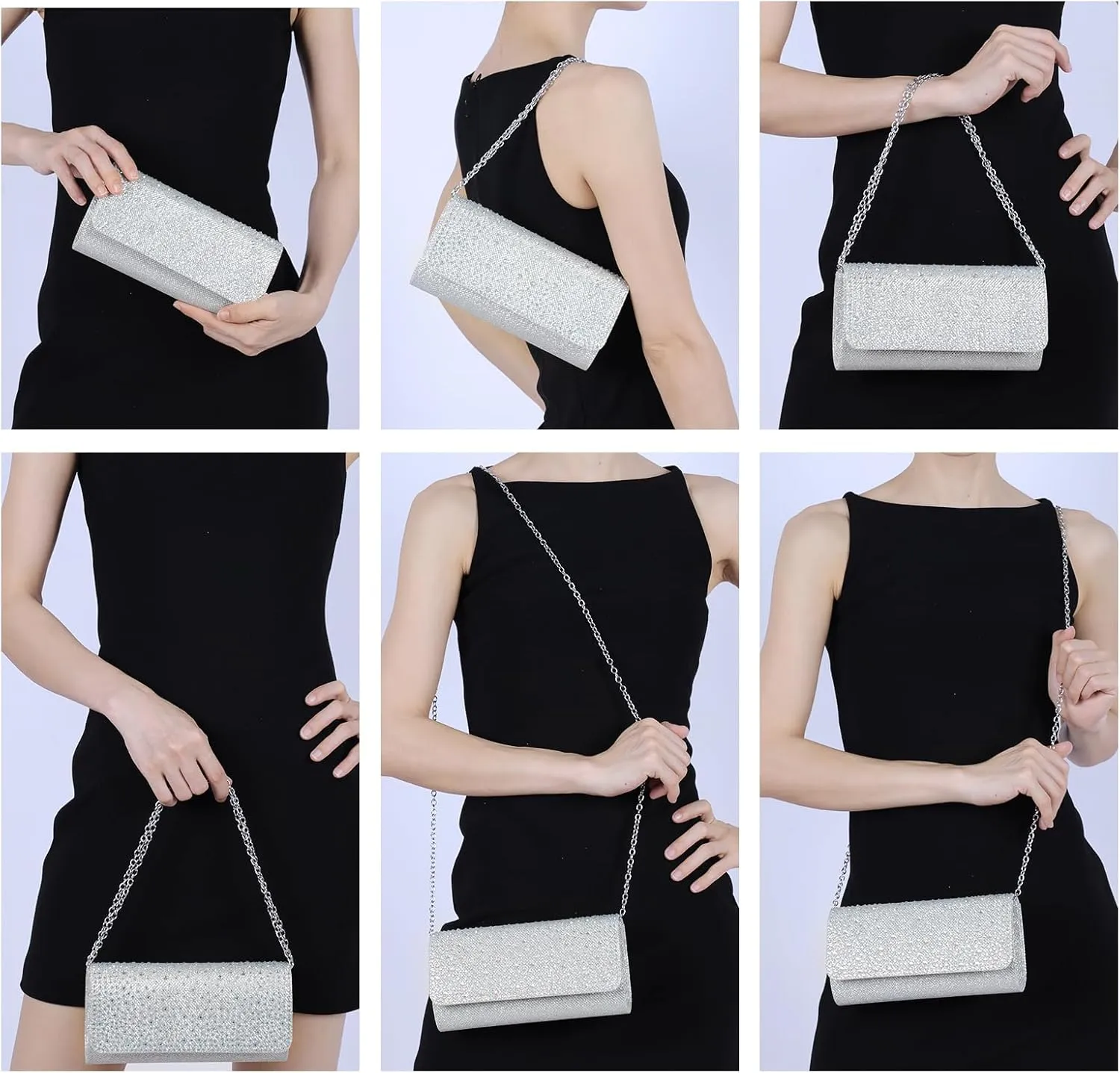 Rhinestone Clutch Purse for Women Sparkling Party Evening Bag Formal Wedding Cocktail Handbag Prom Money Purse