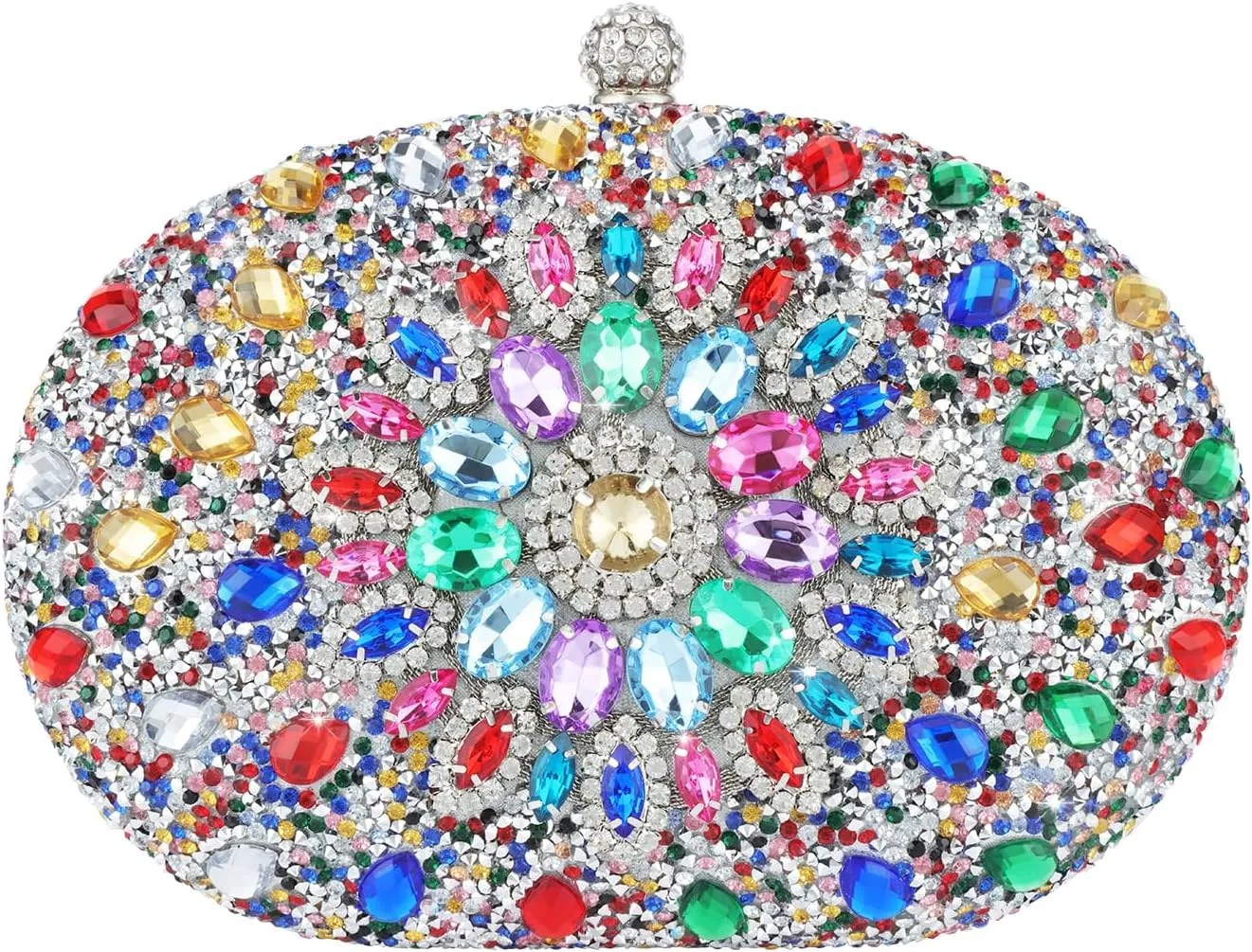 Rhinestone Clutch Purse for Women Sparkling Party Evening Bag Small Crossbody Bag Shiny Shoulder Handbag for Wedding Prom Party Date, Multicolor