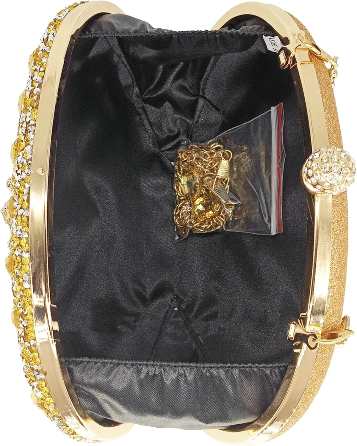 Rhinestone Clutch Purses for Women Evening Wedding Formal - Round Pearl Clasp Handbag - Crystal Diamond Bag