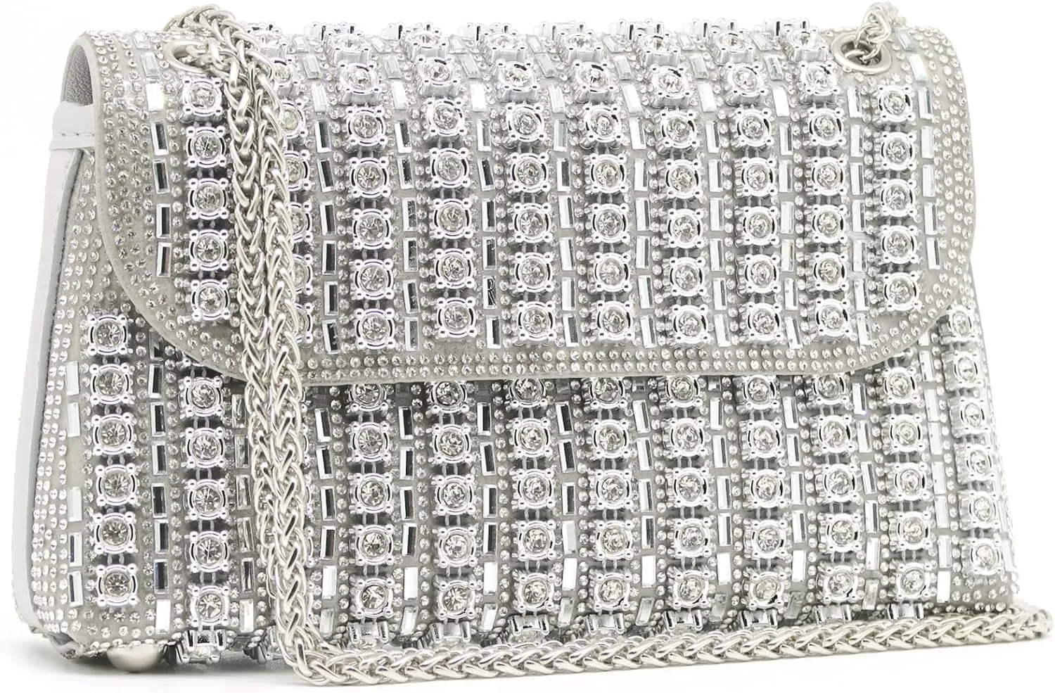 Rhinestone Evening Clutch Purse Silver Crystal Diamond Evening Bag Colorful Shoulder Crossbody Handbags for Wedding
