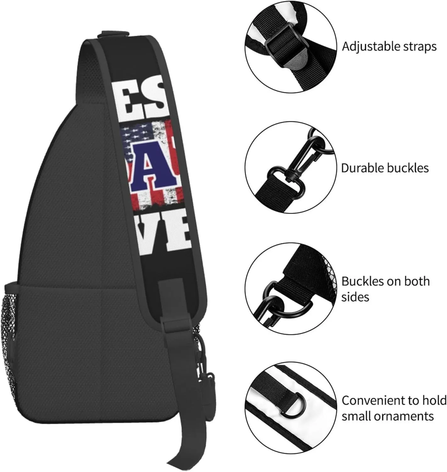 RIMENCH Crossbody Sling Backpack Sling Bag American flag best dad ever Small Chest Bag Daypack Fanny Pack Cross Body Bag For Hiking Traveling Outdoors