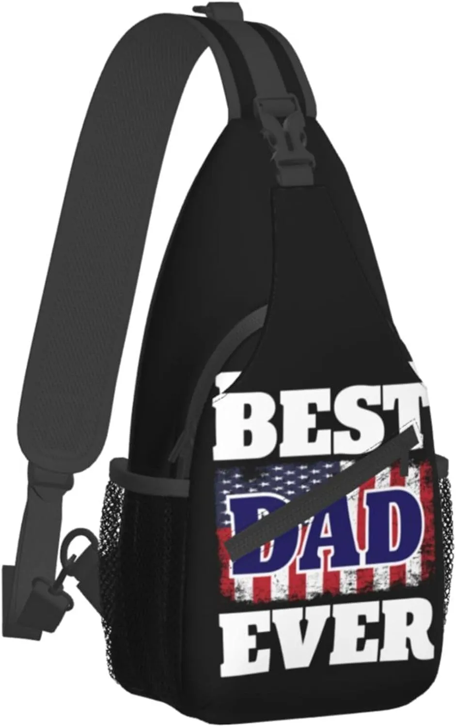 RIMENCH Crossbody Sling Backpack Sling Bag American flag best dad ever Small Chest Bag Daypack Fanny Pack Cross Body Bag For Hiking Traveling Outdoors