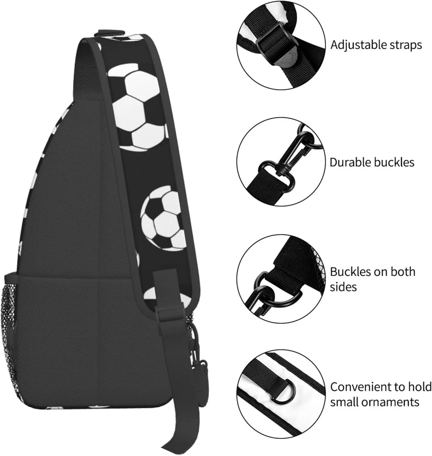 RIMENCH Sling Bag Multipurpose Crossbody Bags Casual soccer balls football Sling Bag Anti-Theft Sling Backpack With Adjustable Strap