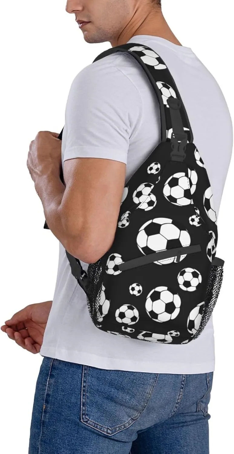 RIMENCH Sling Bag Multipurpose Crossbody Bags Casual soccer balls football Sling Bag Anti-Theft Sling Backpack With Adjustable Strap