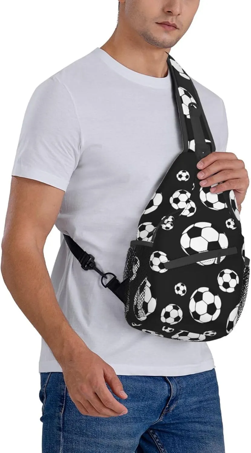 RIMENCH Sling Bag Multipurpose Crossbody Bags Casual soccer balls football Sling Bag Anti-Theft Sling Backpack With Adjustable Strap