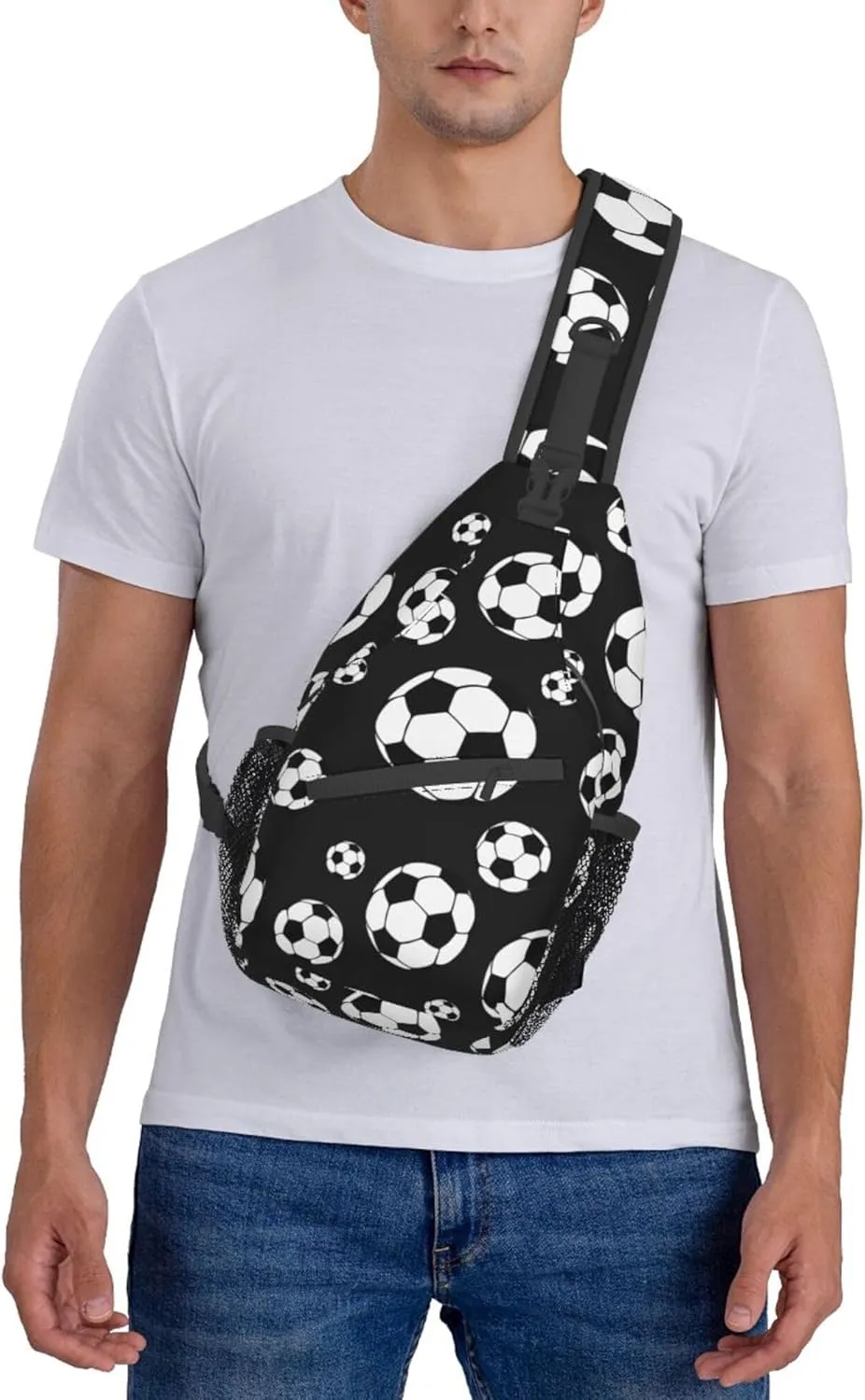 RIMENCH Sling Bag Multipurpose Crossbody Bags Casual soccer balls football Sling Bag Anti-Theft Sling Backpack With Adjustable Strap